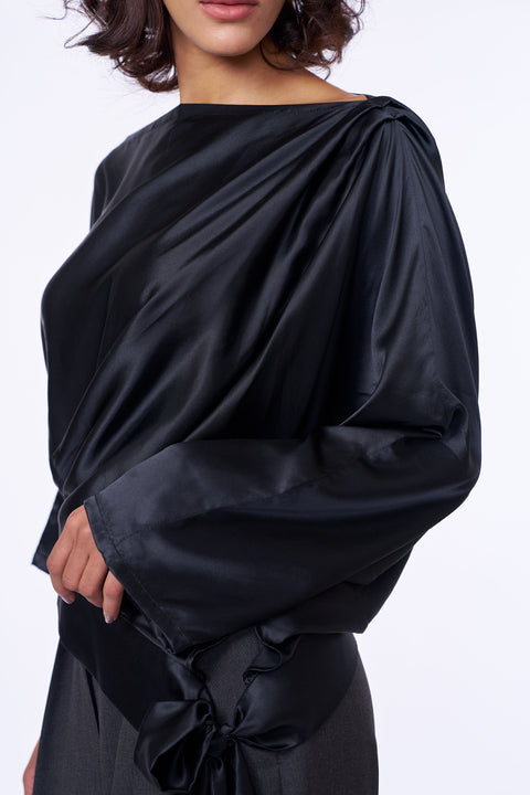 Draped Silk Blouse