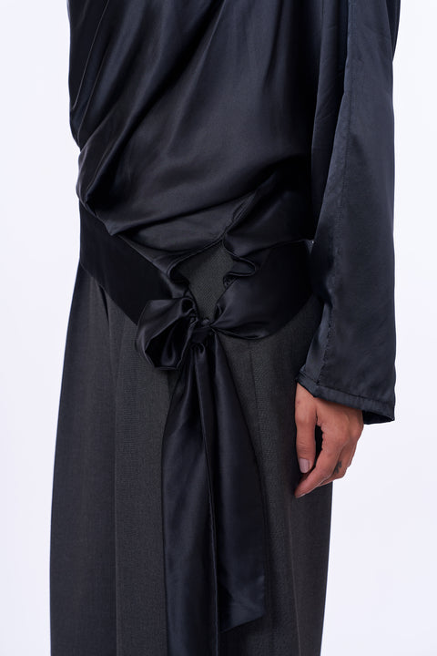 Draped Silk Blouse