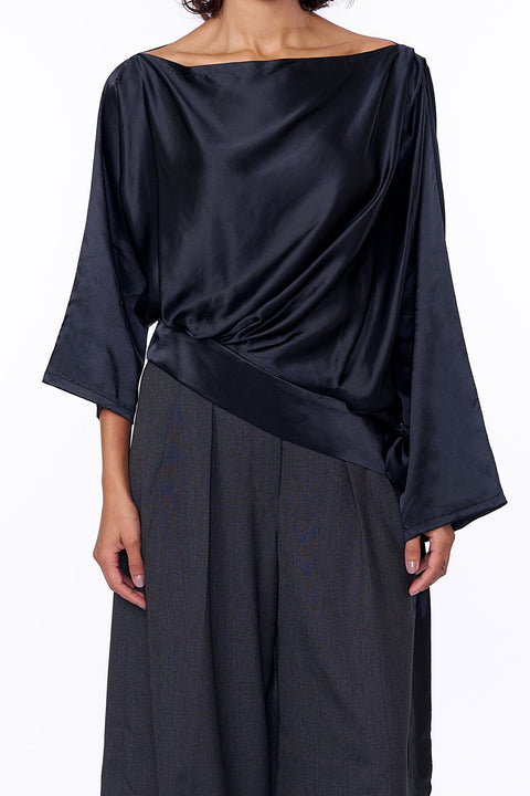 Draped Silk Blouse