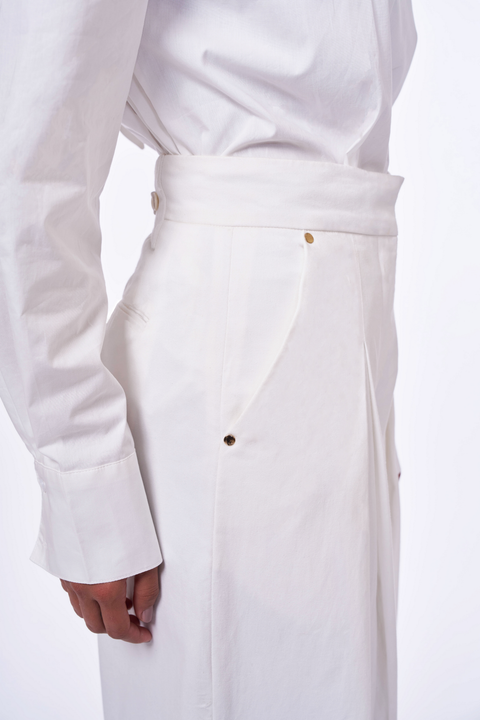White Pleated Pants